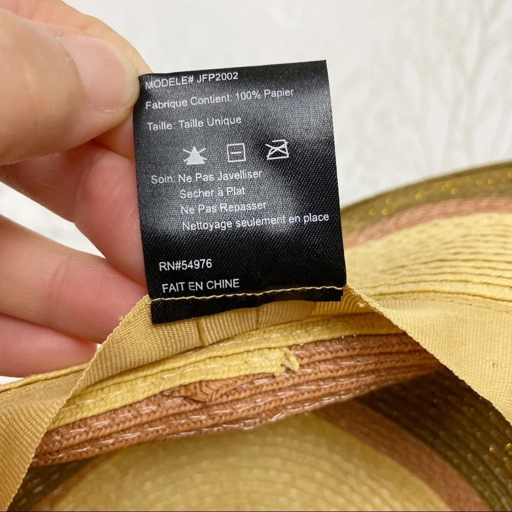 D&Y Wide Brim Sun Hat Woven 100% Paper Raffia Boho Beach Day